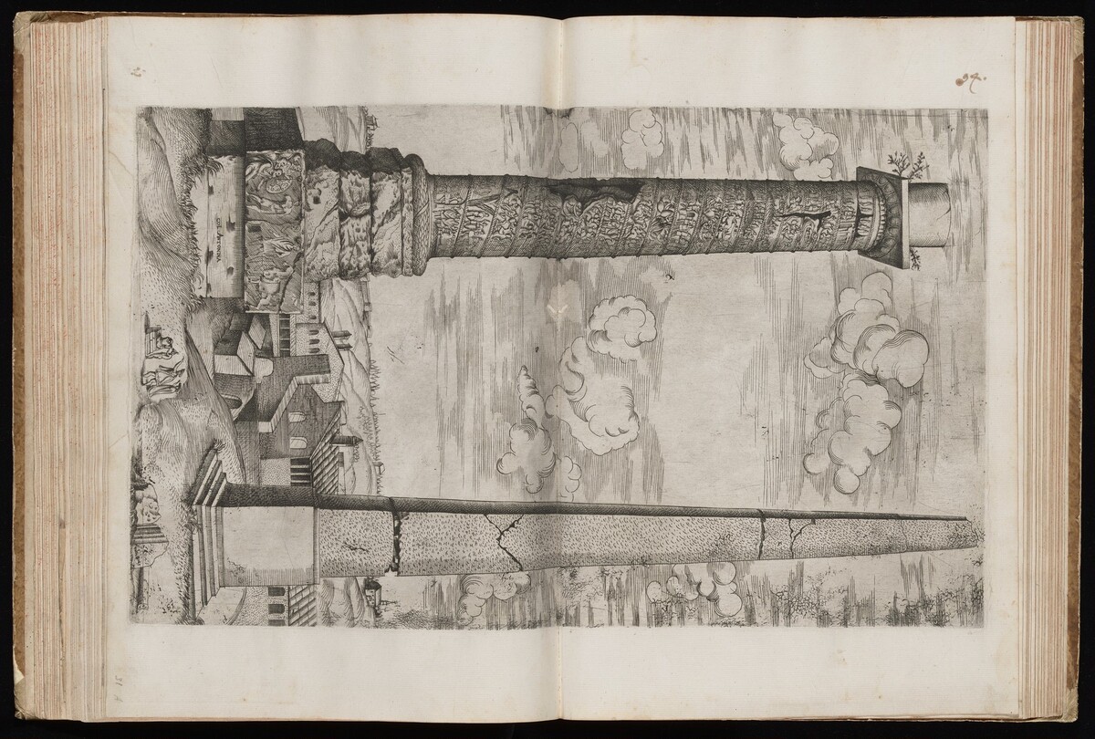 The Column of Marcus Aurelius with an Obelisk by Italian 16th Century, published by Antonio Lafreri