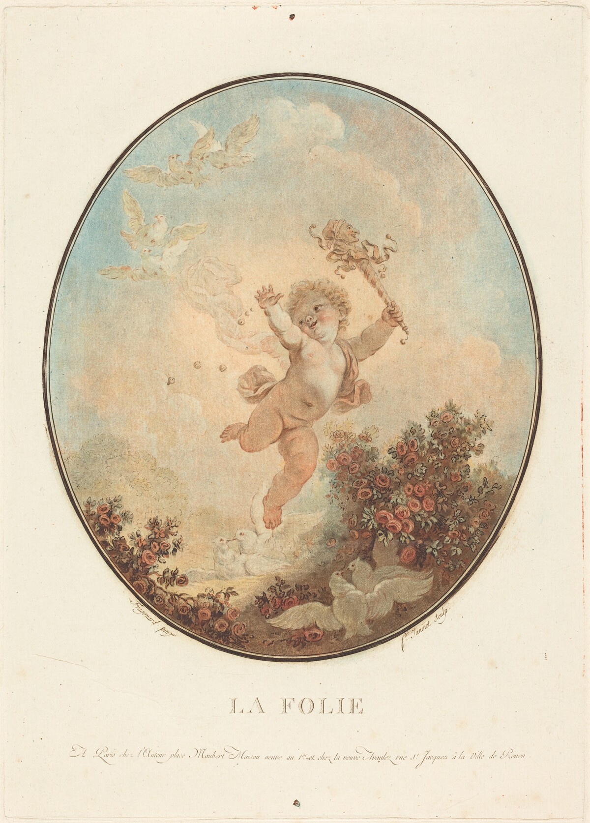 La folie by Jean-François Janinet after Jean-Honoré Fragonard
