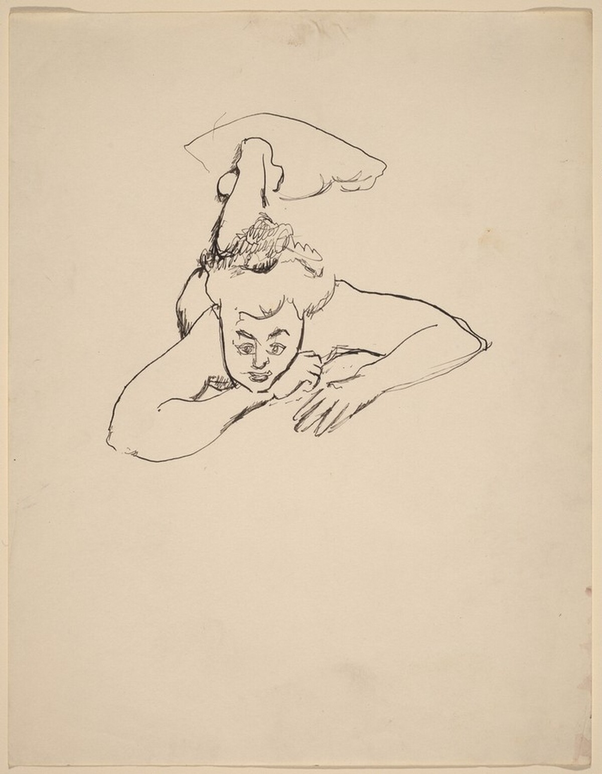 Nude Lying on Stomach, Head Raised to Viewer by Mark Rothko