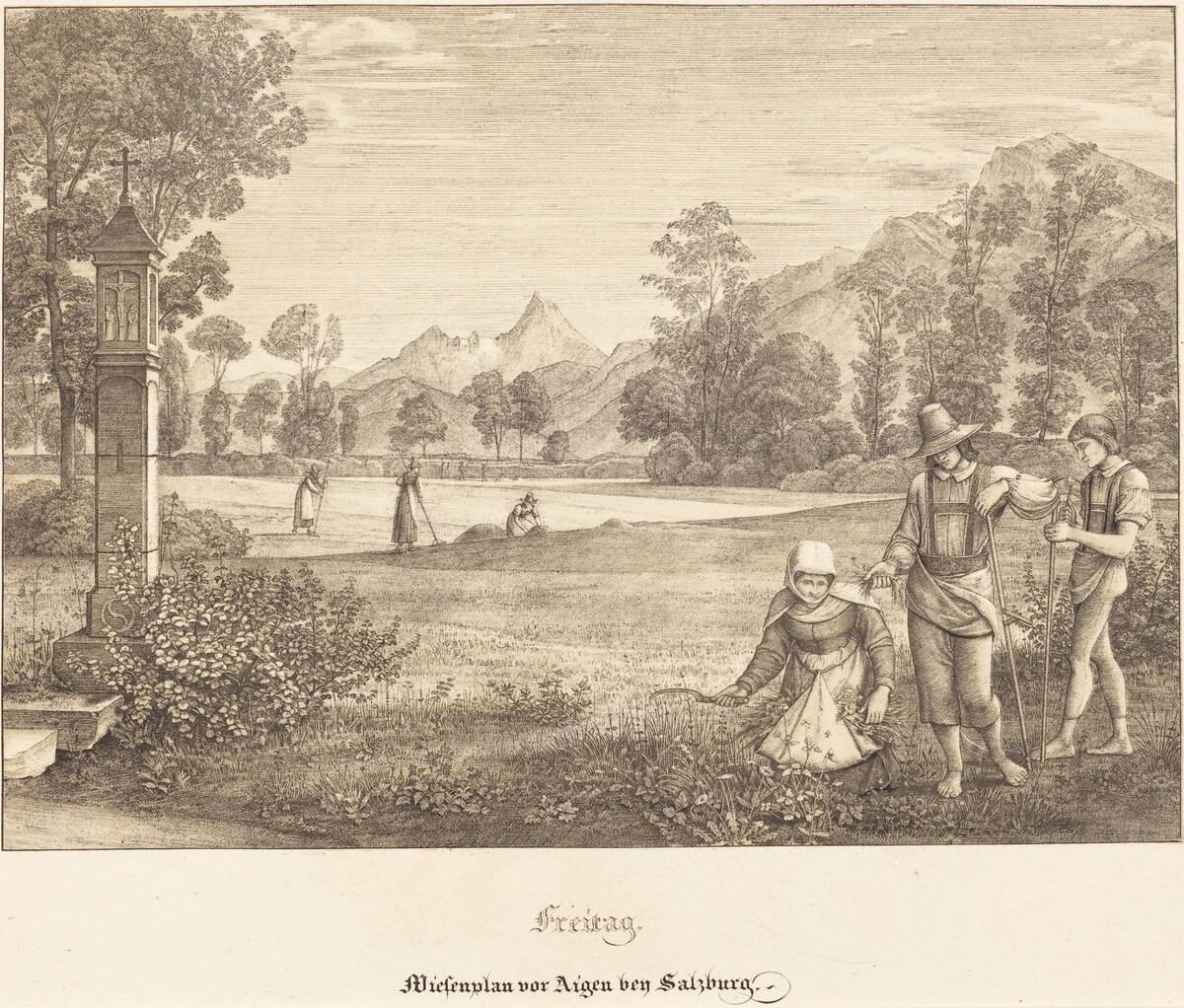Freitag - Wiesenplan vor Aigen bey Salzburg (Meadow before Aigen near Salzburg) by Ferdinand Olivier