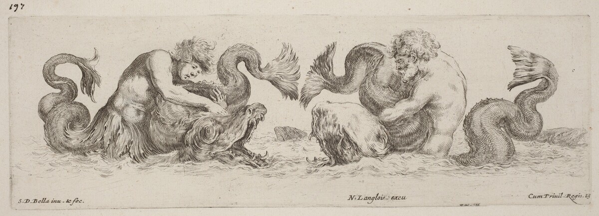 Dolphins and Tritons by Stefano Della Bella