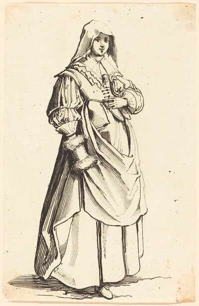 Bourgeoise with Muff, Facing Right