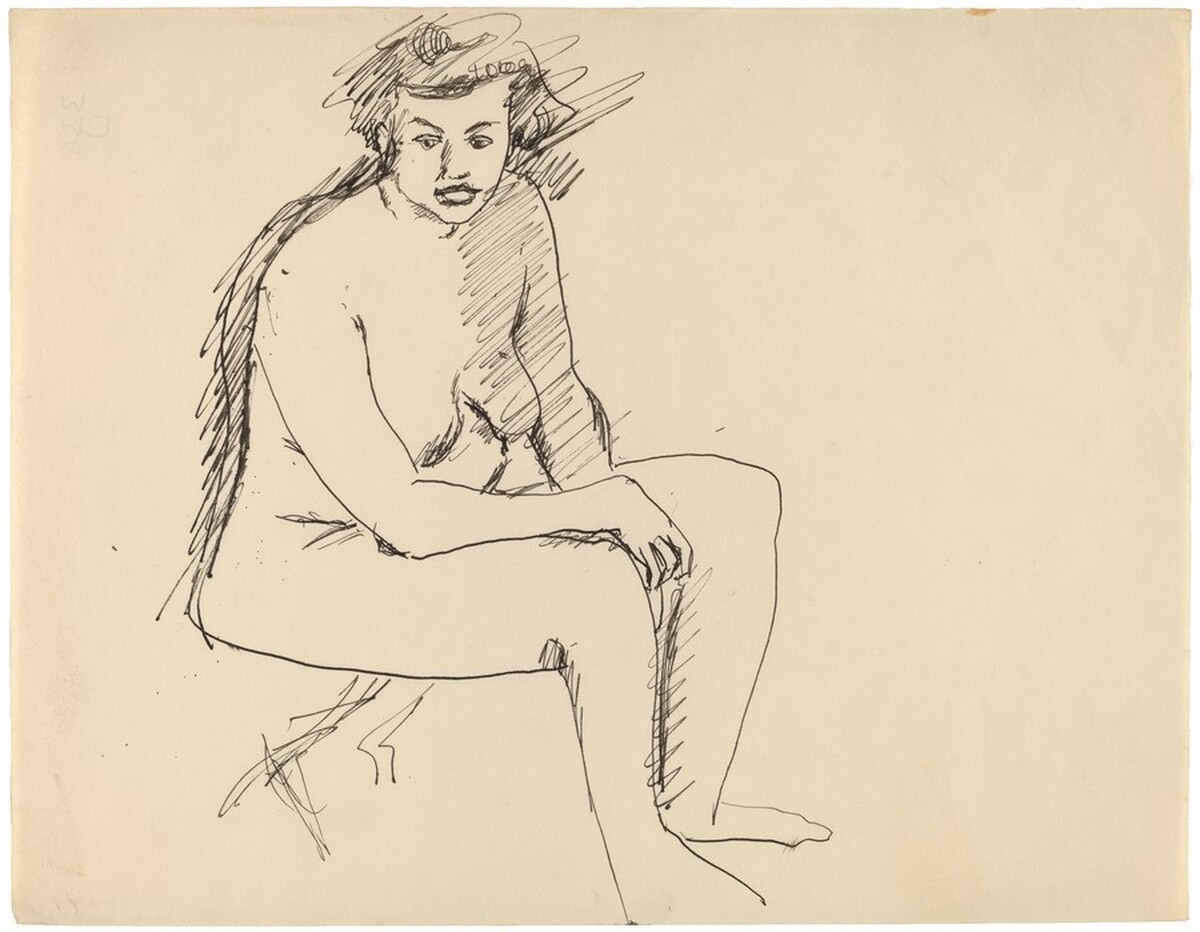 Nude Seated on Folding Stool, Turned to the Right by Mark Rothko