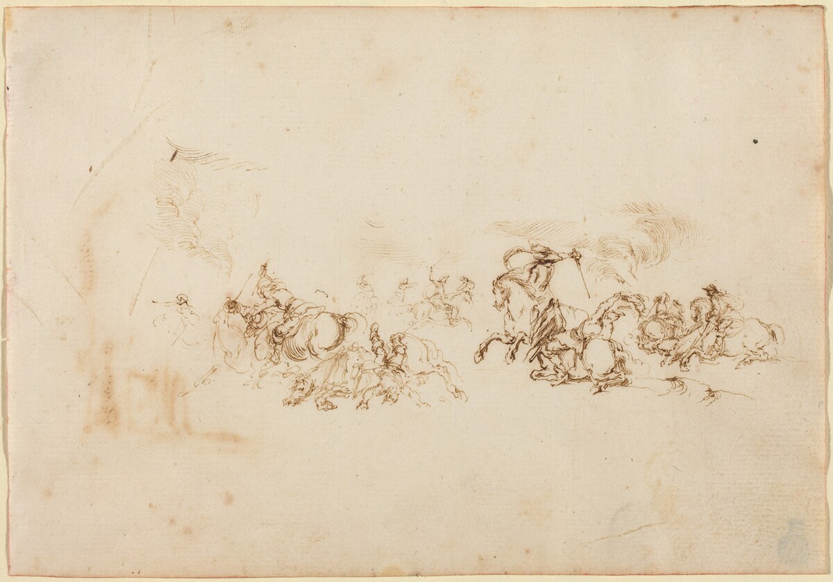 The Cavalry Combat by Attributed to Stefano Della Bella