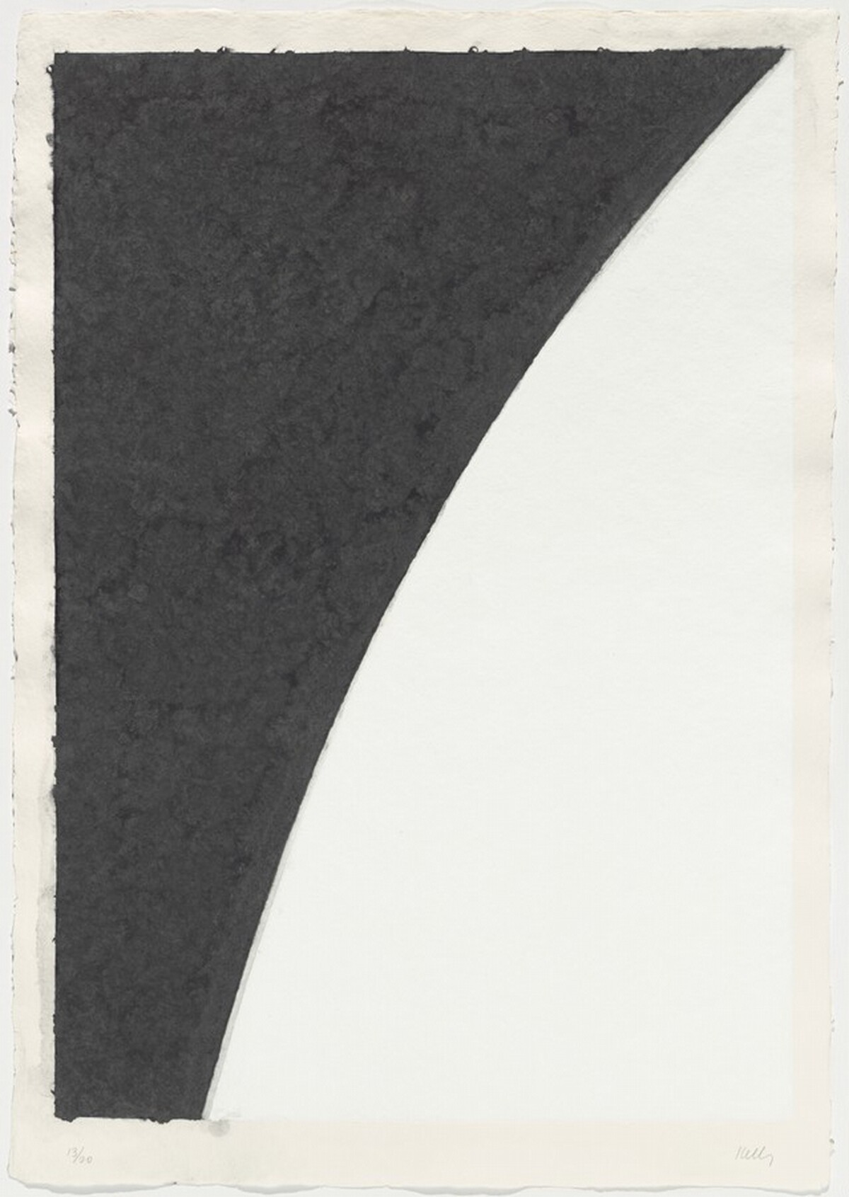 Colored Paper Image I  (White Curve with Black I) by Ellsworth Kelly