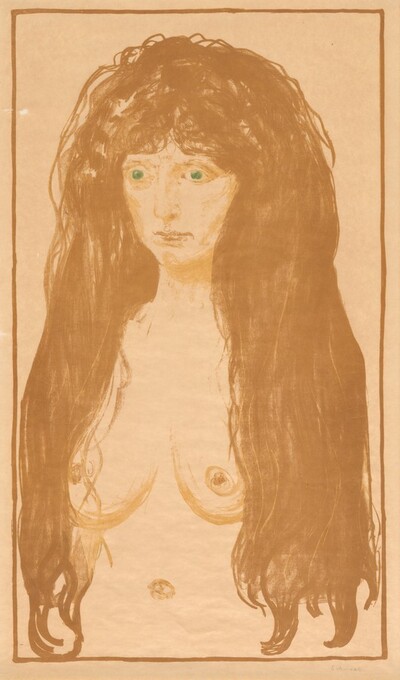 Woman with Red Hair and Green Eyes. The Sin (Kvinne med rodt hår og gronne oyne. Synden)