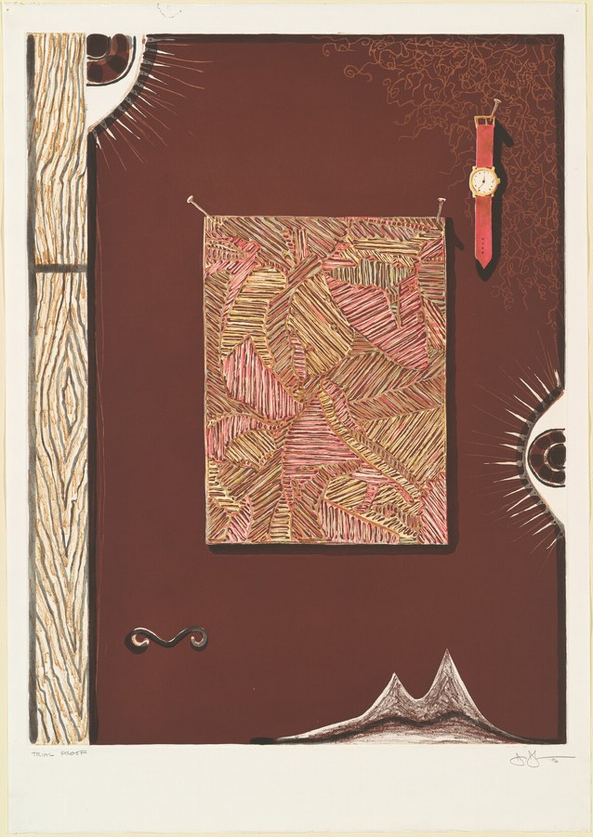 Face with Watch [trial proof] by Jasper Johns