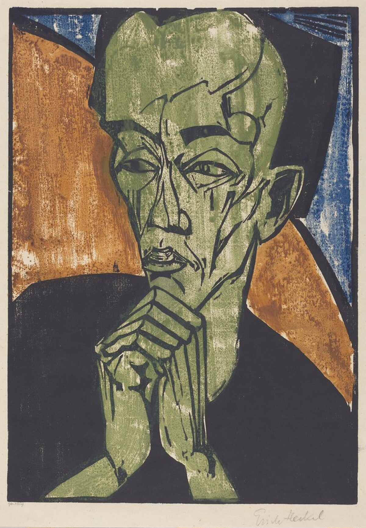 Portrait of a Man (Männerbildnis) [Self-Portrait] by Erich Heckel