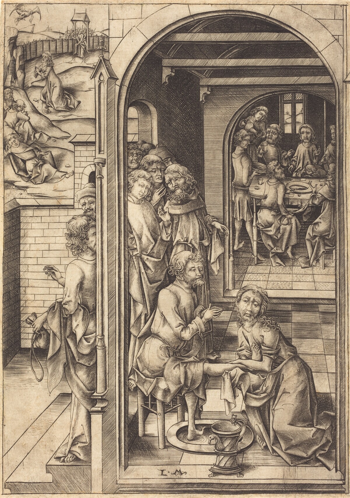 Christ Washing the Feet of the Apostles by Israhel van Meckenem