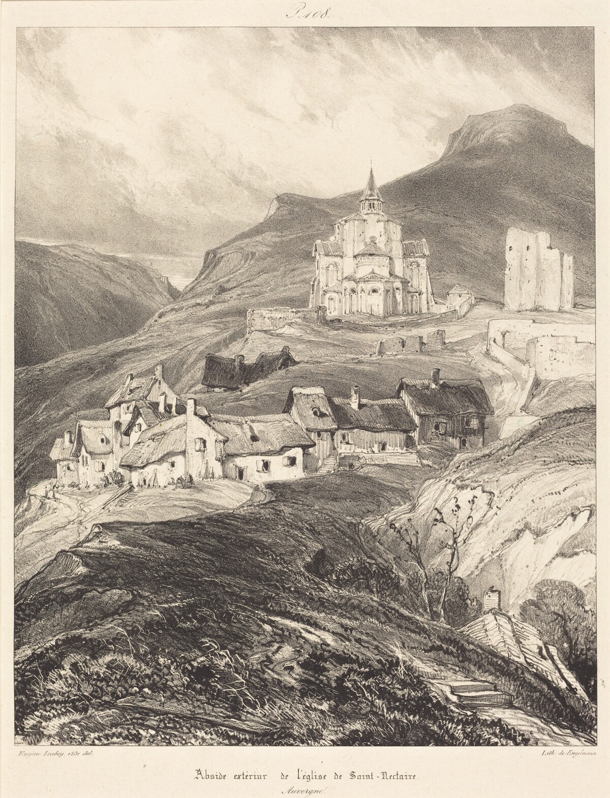 Abside de l'église de Saint-Nectaire by Eugène Isabey