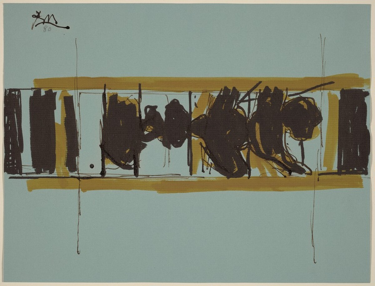 Untitled (Elegy Sketch for National Gallery Mural) by Robert Motherwell