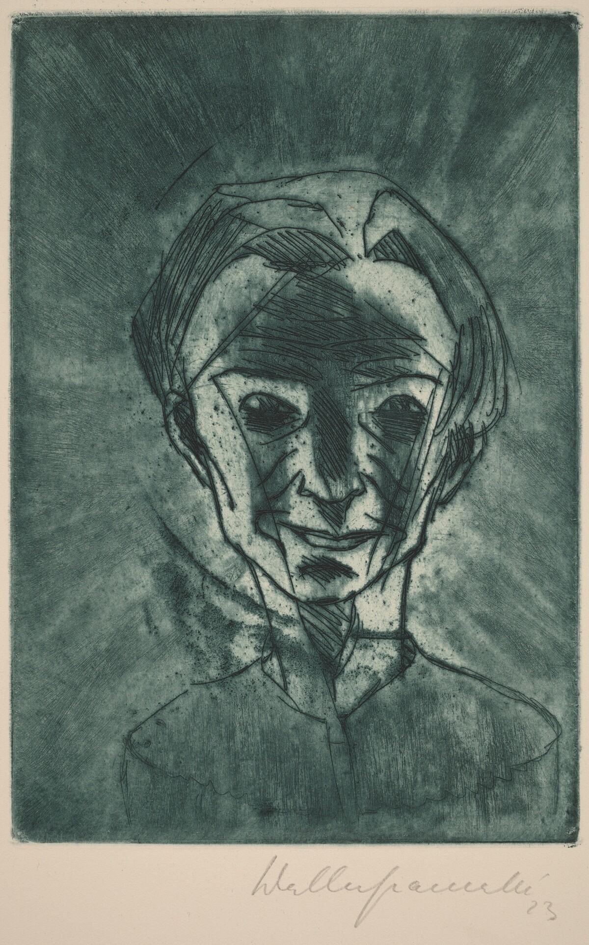 Smiling Head, Self-portrait (Lächelnder Kopf, Selbstporträt) by Walter Gramatté