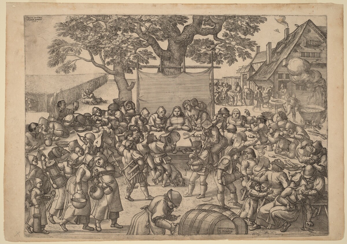 The Large Rustic Wedding Feast by Peter van der Borcht