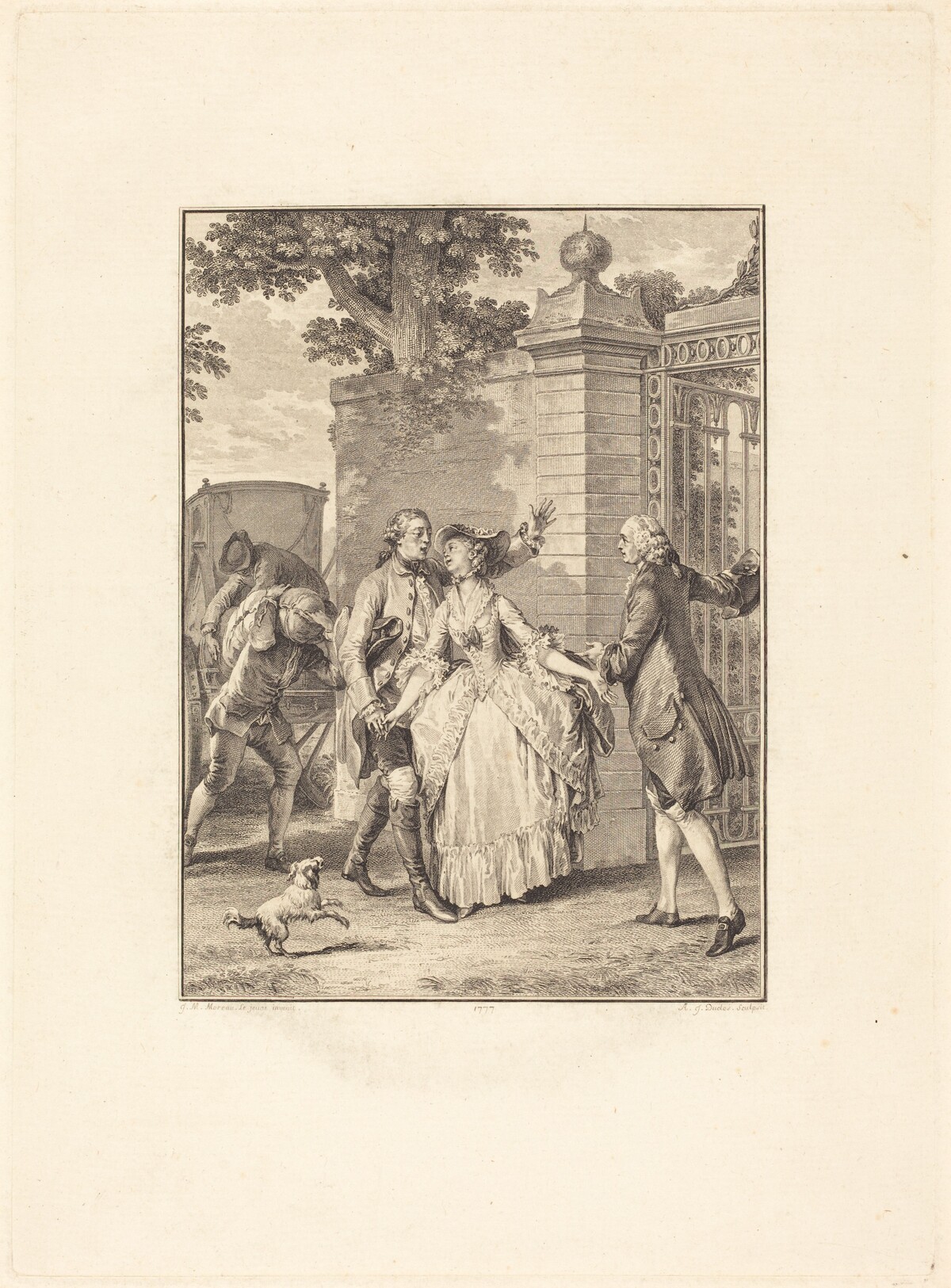 La confiance des belles âmes by Antoine-Jean Duclos after Jean-Michel Moreau