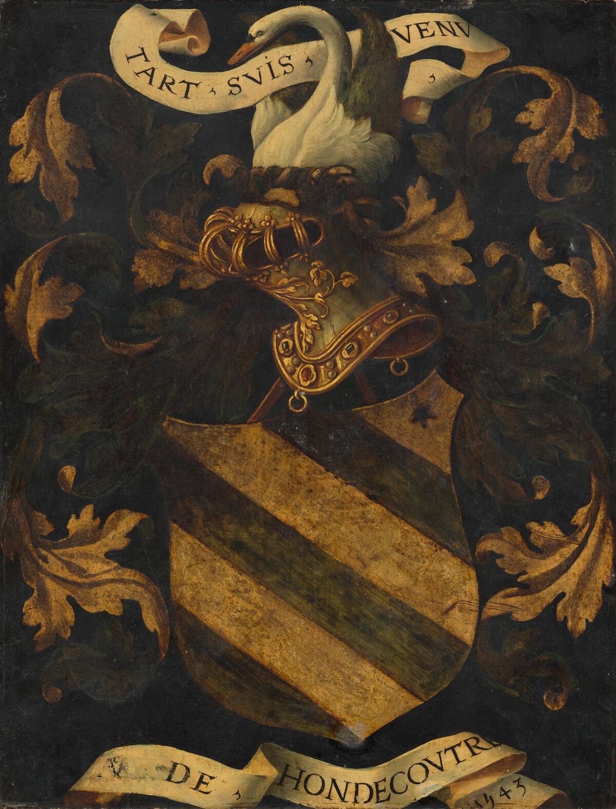 Crested Coat of Arms [reverse] by Probably Antwerp 16th Century
