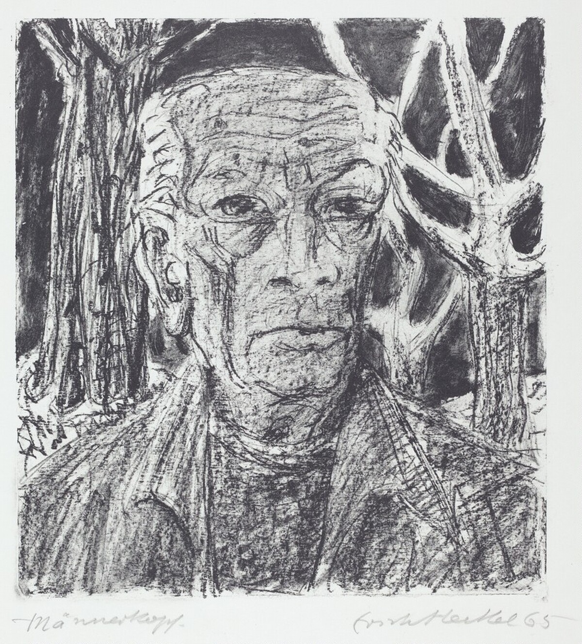 Männenkopf (Self-Portrait) by Erich Heckel