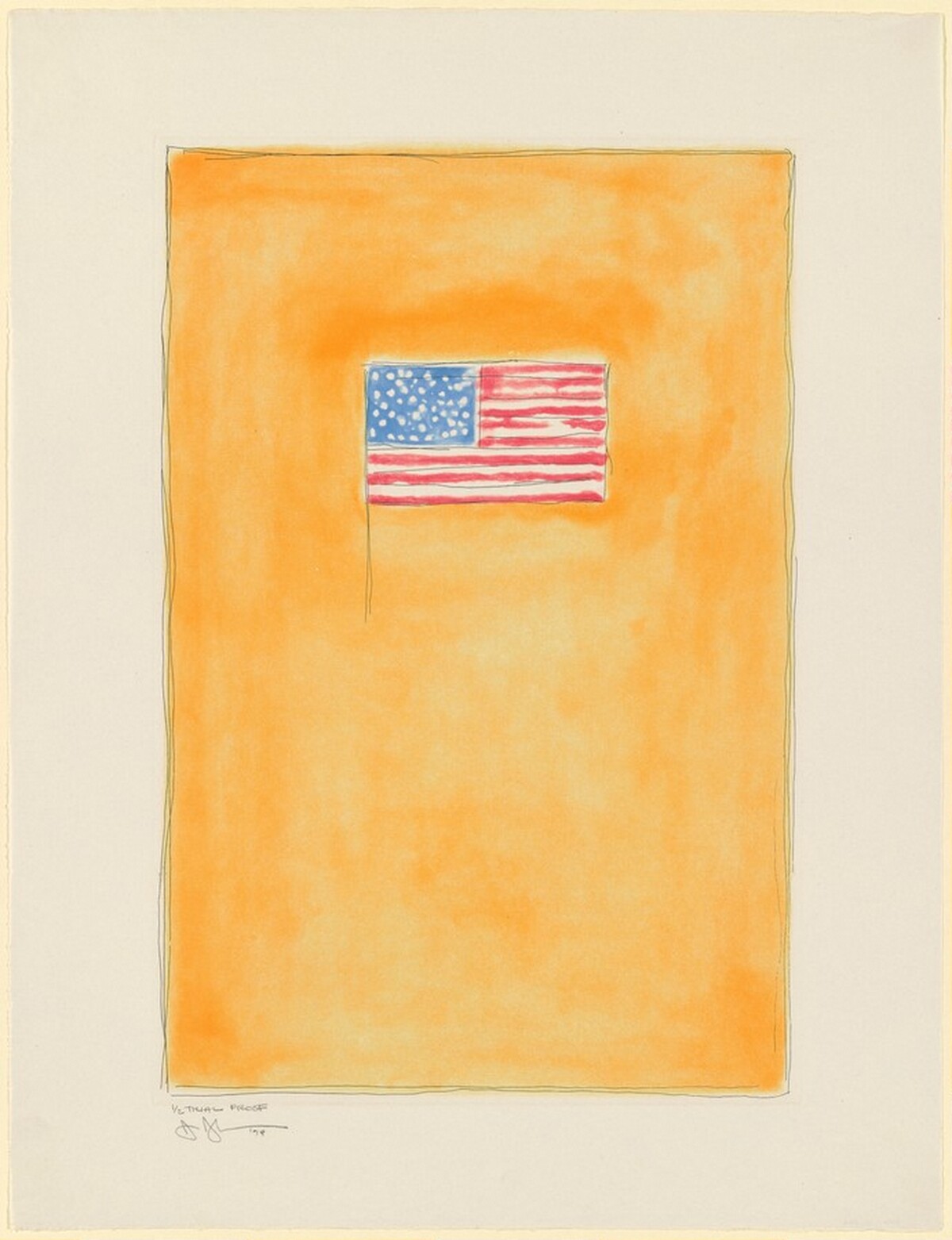 Flag on Orange [trial proof] by Jasper Johns