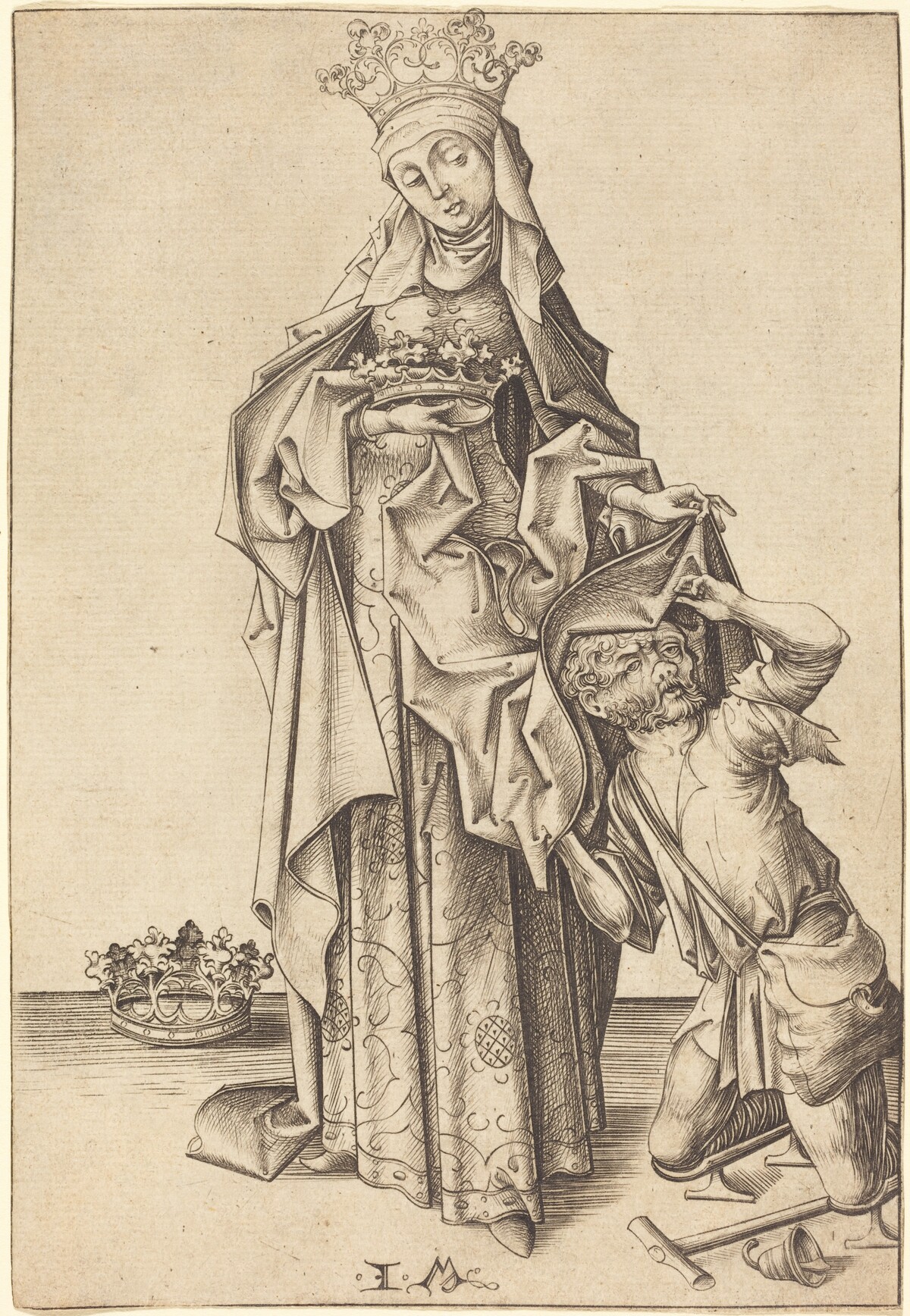 Saint Elizabeth of Thuringia by Israhel van Meckenem