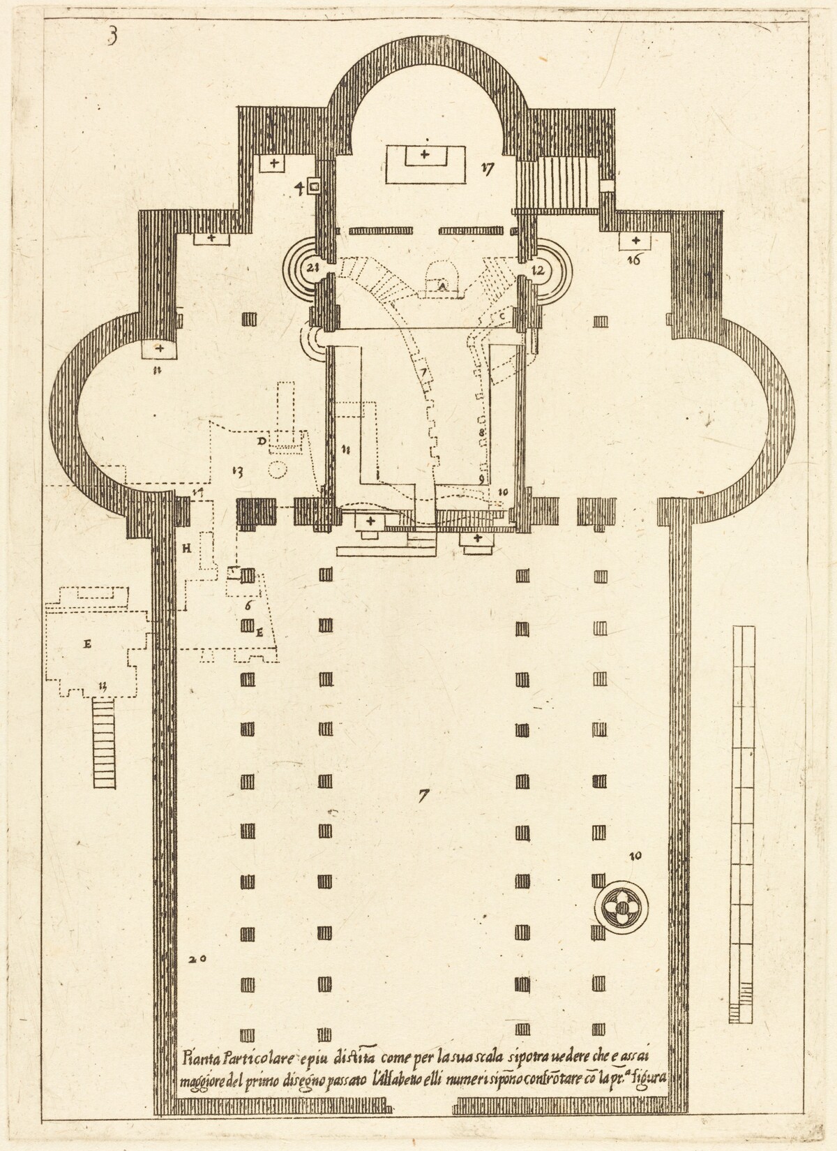Plan of the Church of the Holy Manger by Jacques Callot