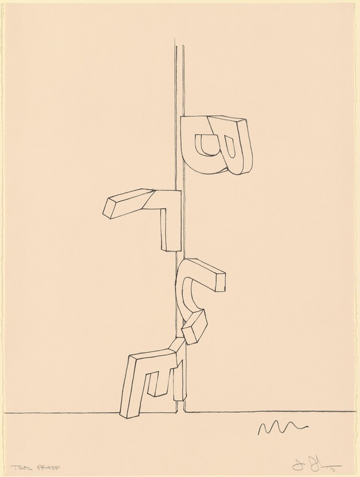 Bent "Blue" [trial proof] by Jasper Johns