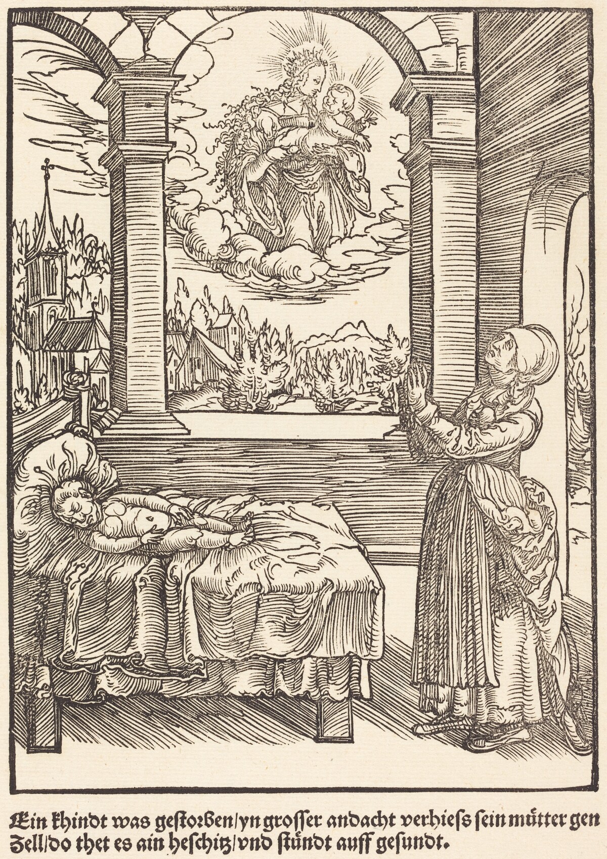 Ein Khindt was gestorben ... by Master of the Miracles of Mariazell