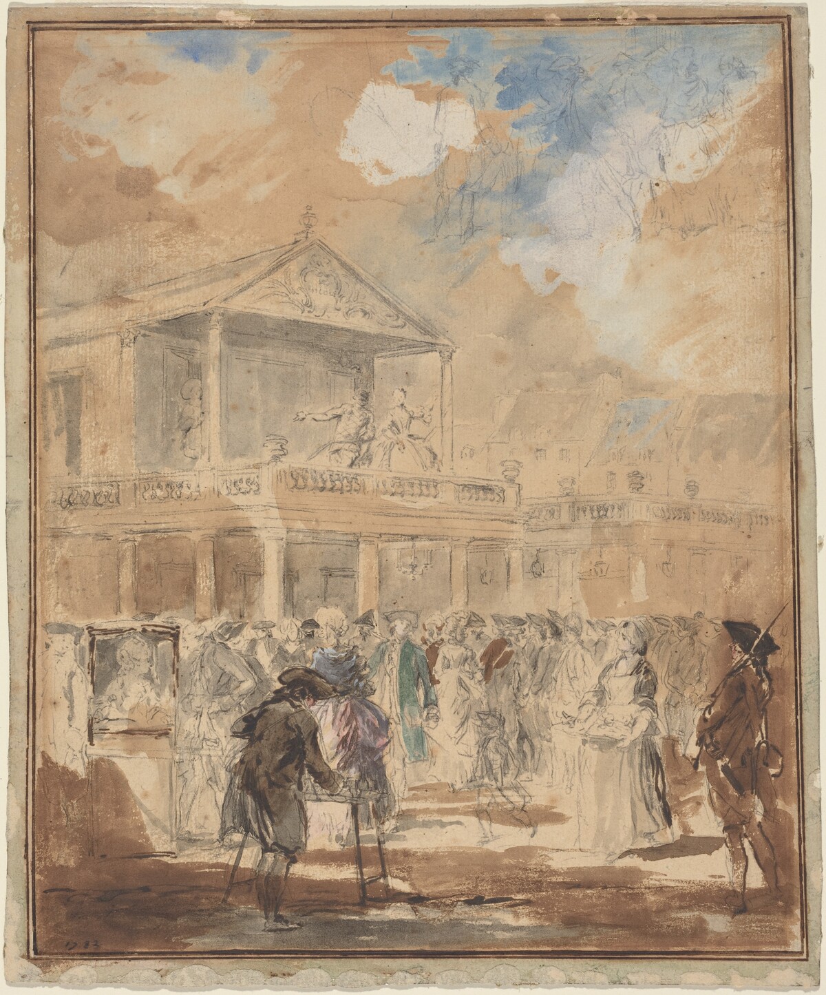 Parade (A Theatrical Procession in Paris) by Attributed to Augustin de Saint-Aubin