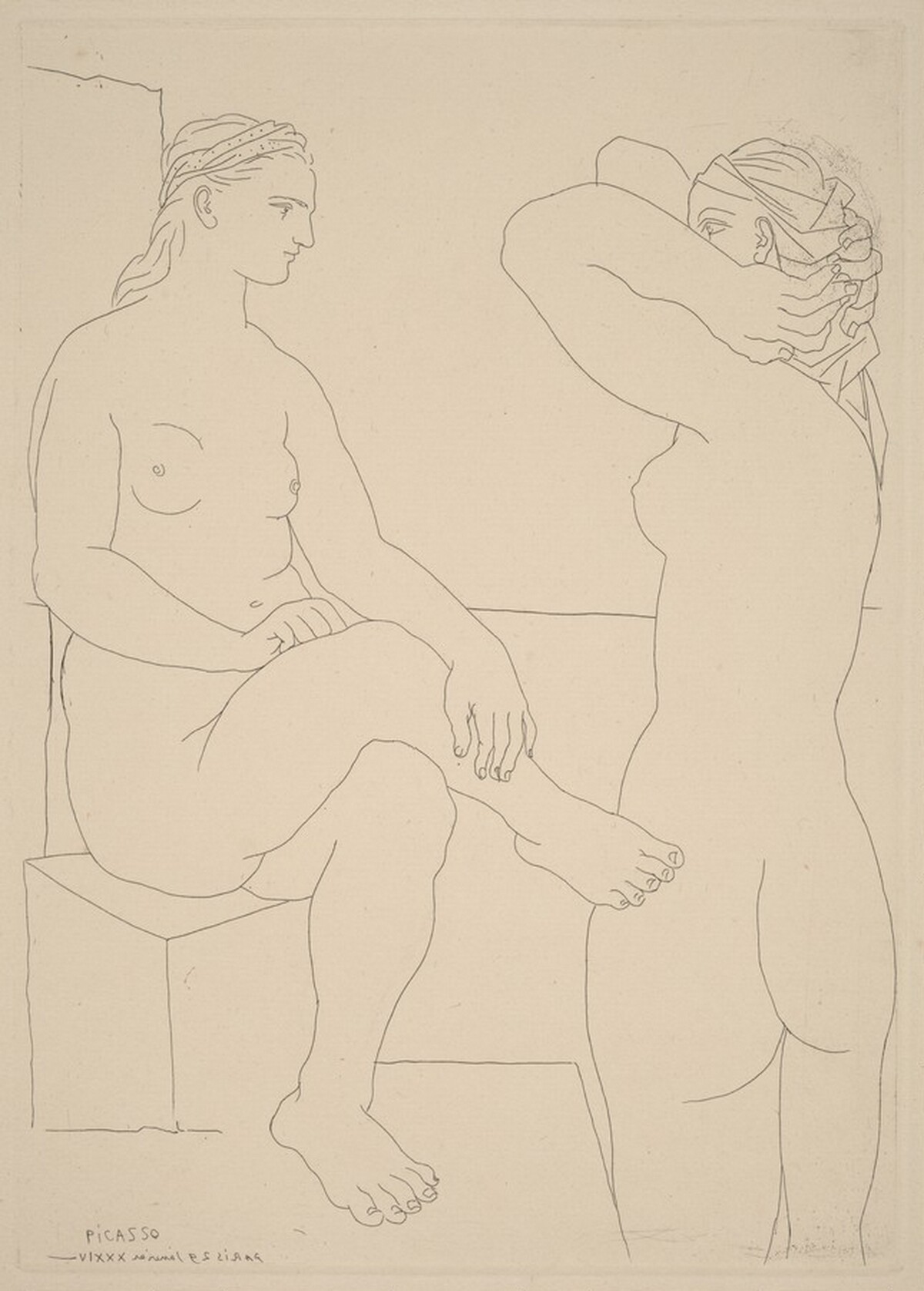 Two Women at the Bath (Deux femmes au bain) by Pablo Picasso