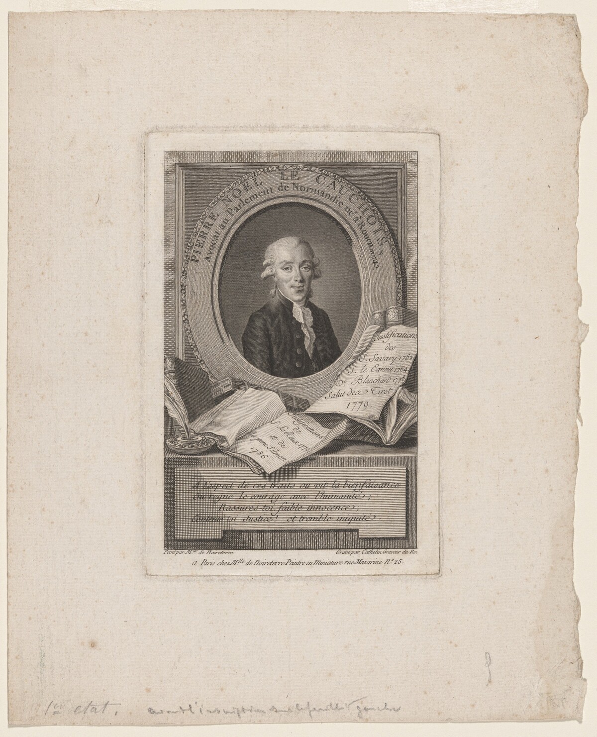 Pierre Noel le Cauchois by Louis-Jacques Cathelin, after Marie Therese Noireterre