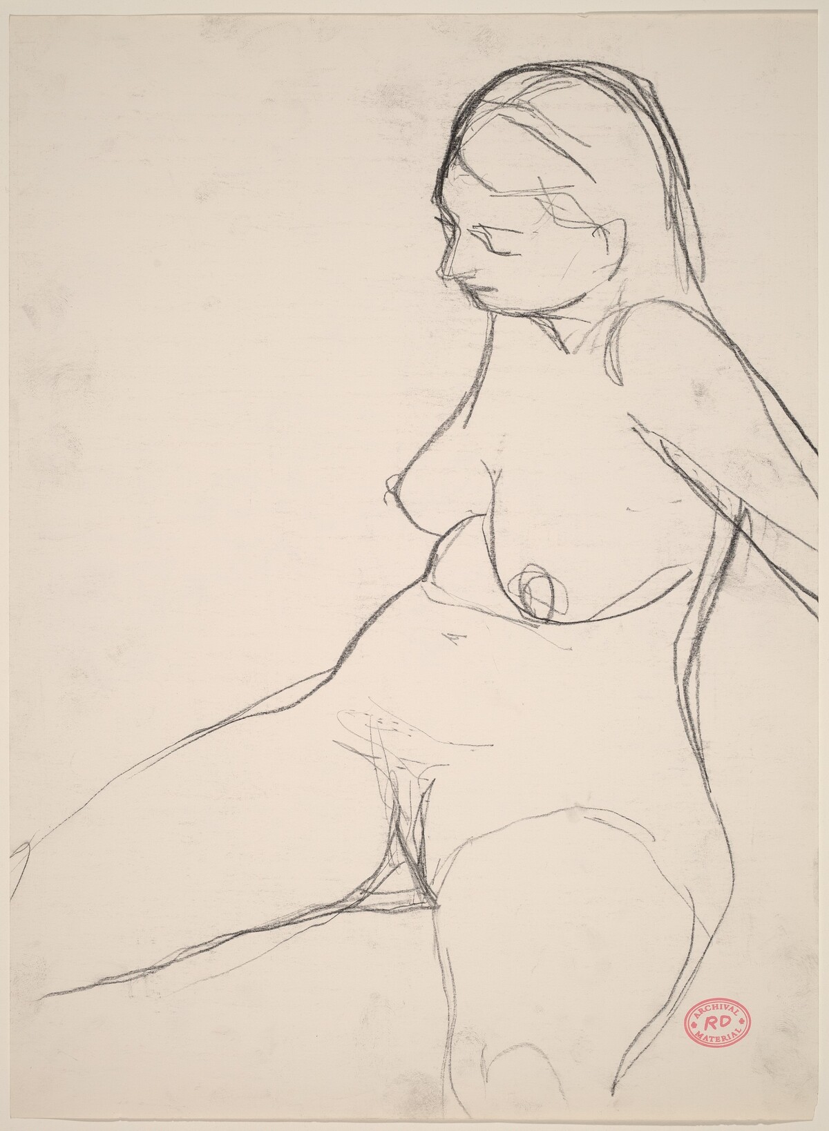 Untitled [seated female nude looking down] by Richard Diebenkorn
