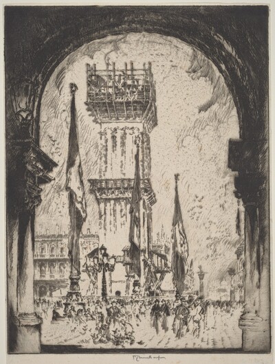 Rebuilding the Campanile, Venice, No.I