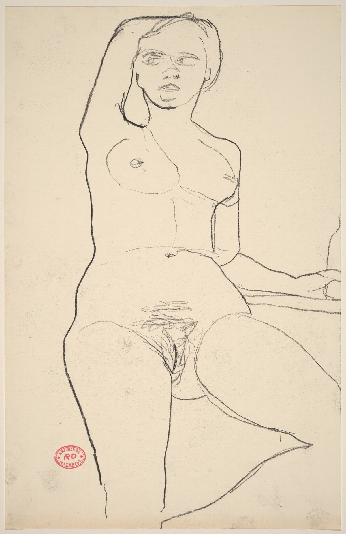 Untitled [female nude with right arm behind head] by Richard Diebenkorn