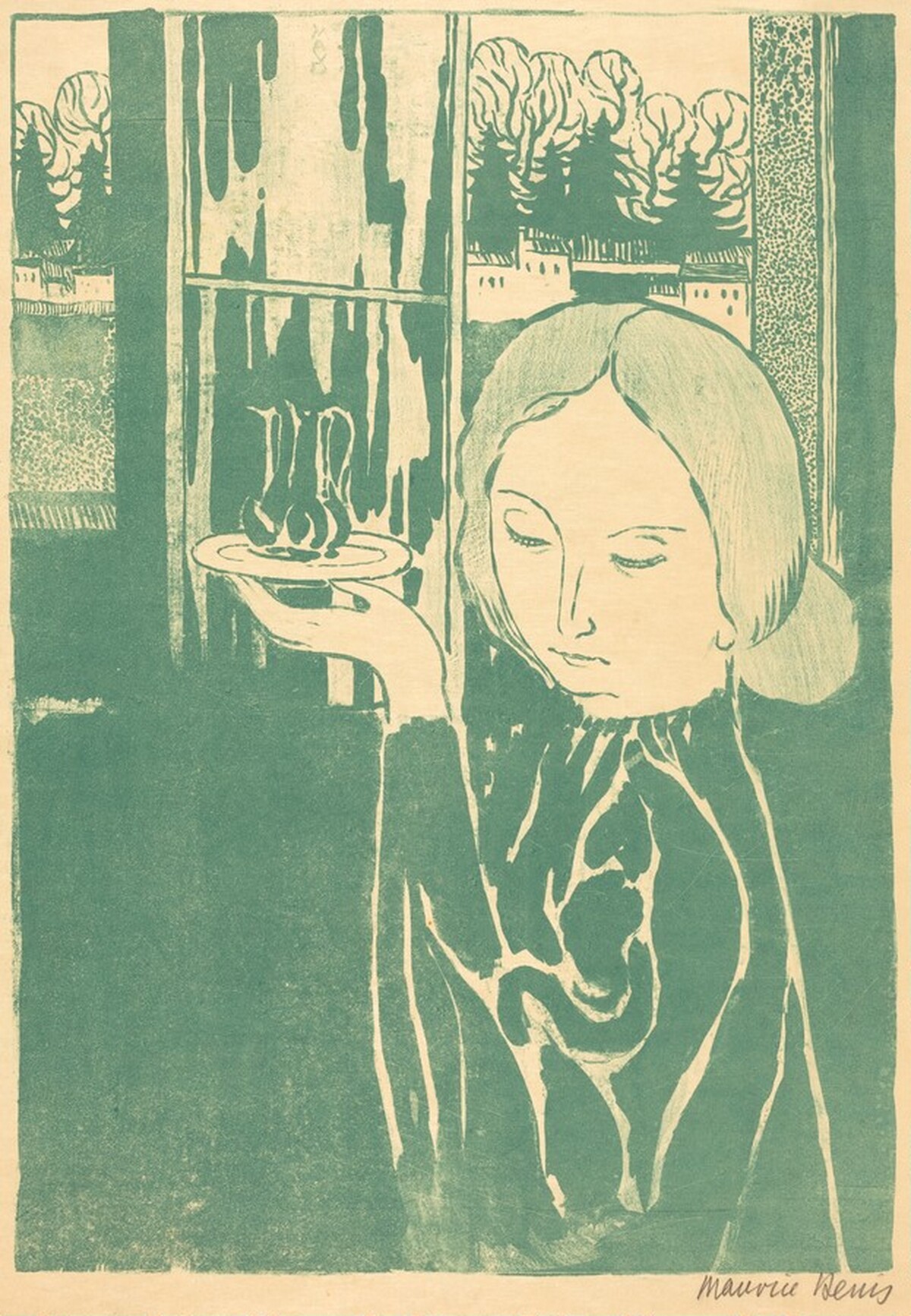 Young Woman with Ewers (Marthe presentant  les burettes ou La jeune fille a l'aiguier by Maurice Denis