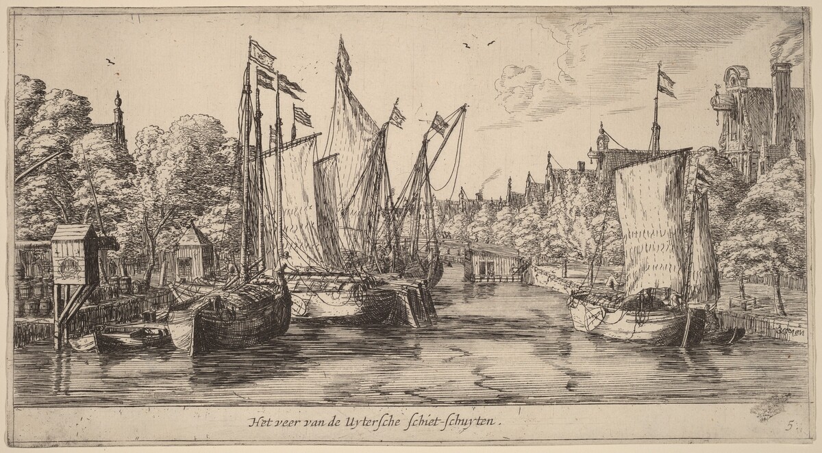 The Ferry to Utrecht (Het veer van der Uytersche schiet-schuyten) by Reinier Nooms, called Zeeman