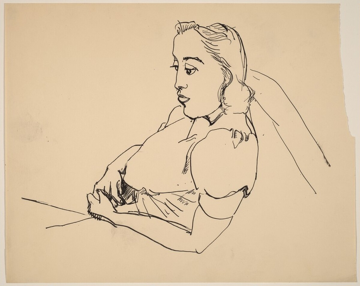 Half-Length Woman Reclining, Looking Right by Mark Rothko