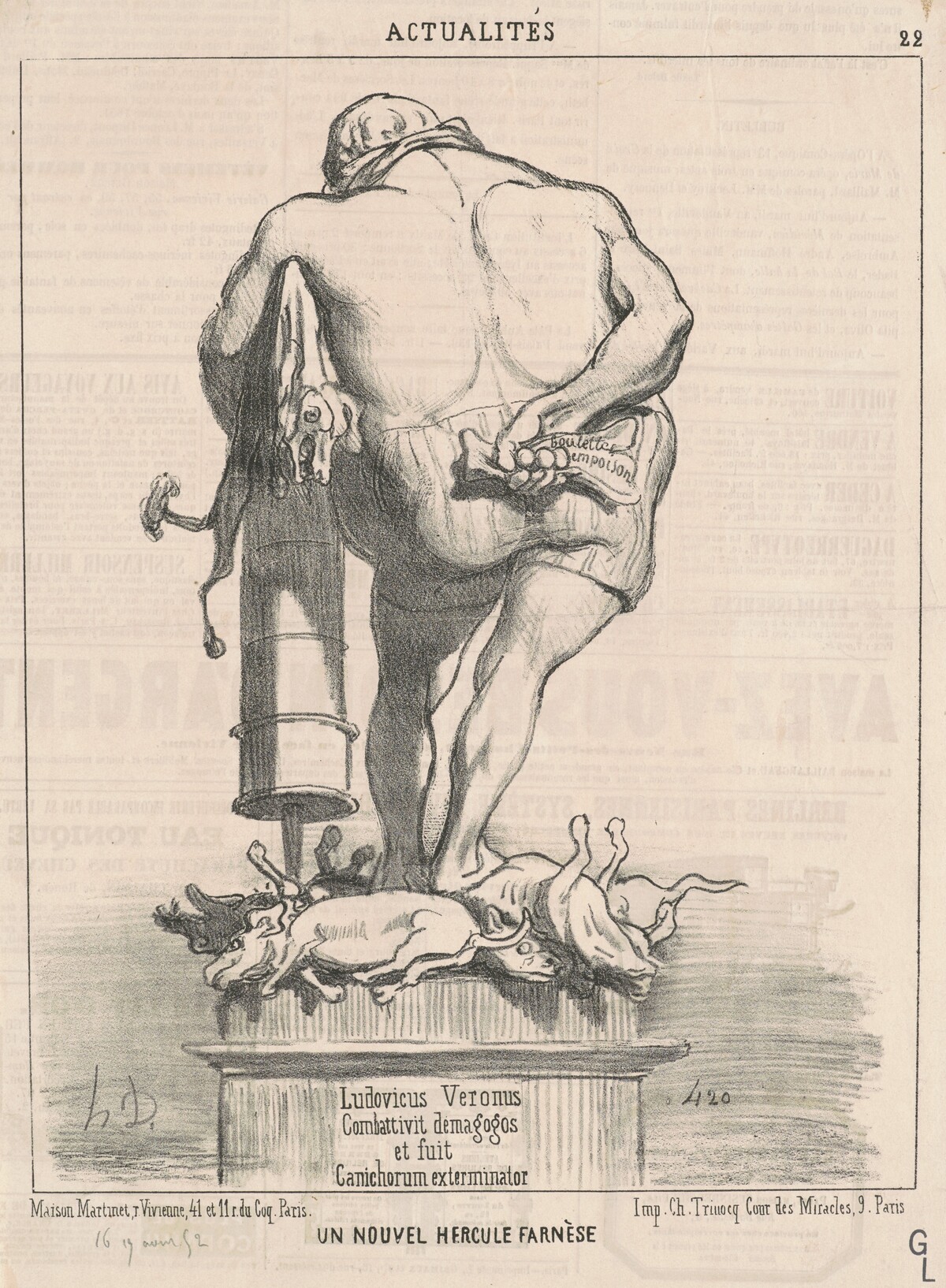 Un nouvel Hercule Farnèse by Honoré Daumier