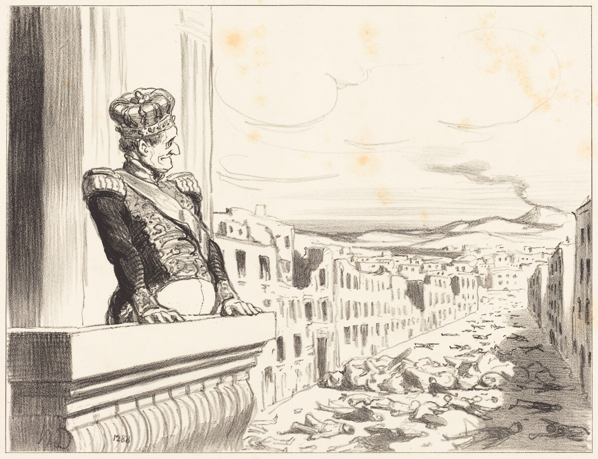 A Naples - Le meilleur des rois... (1st plate) by Honoré Daumier