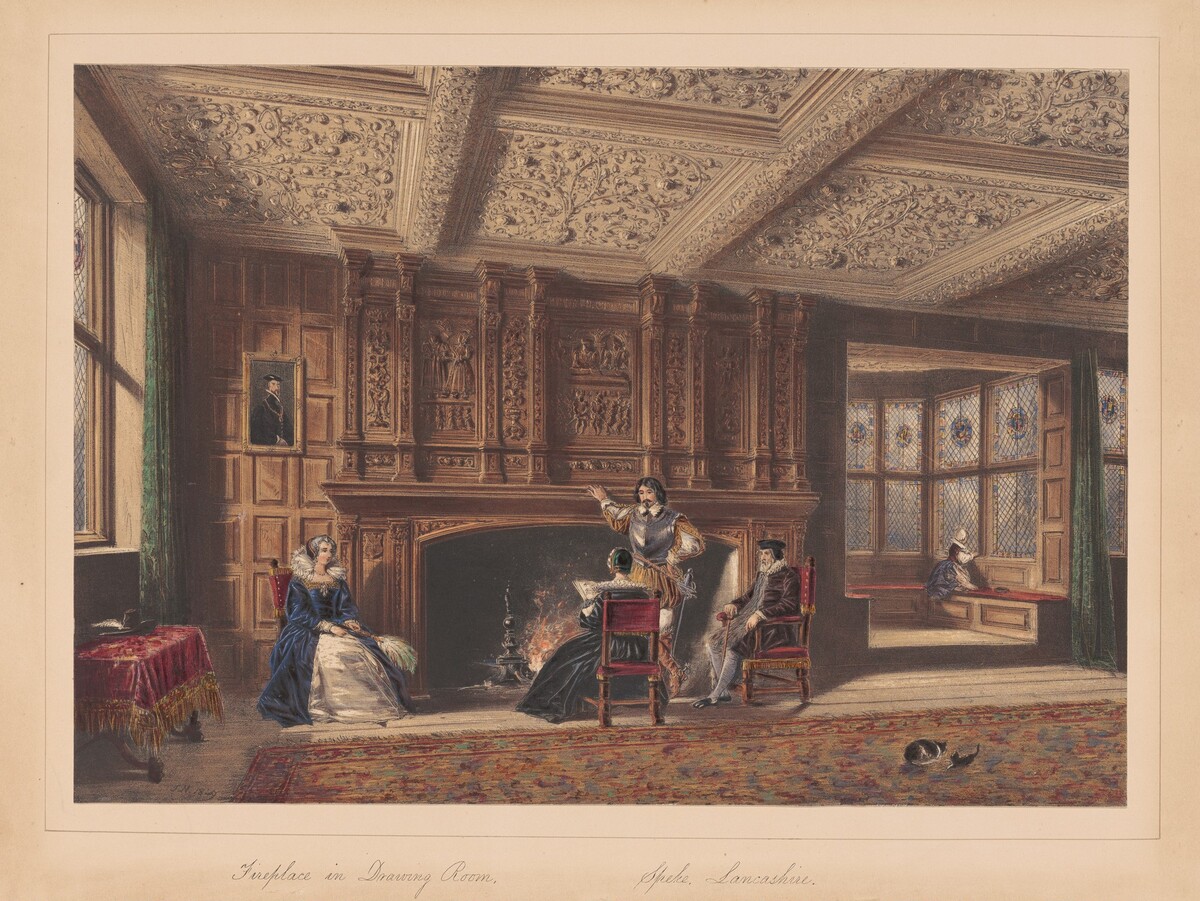 Fireplace in the Drawing Room, Speke, Lancashire by Joseph Nash