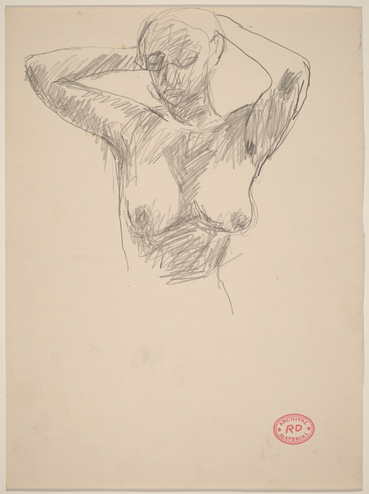 Untitled [nude placing her hands behind her head] by Richard Diebenkorn
