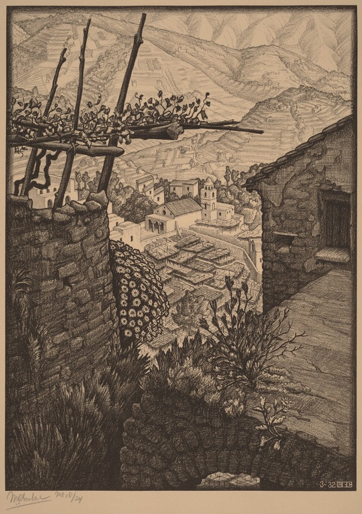 Turello, Southern Italy by M.C. Escher