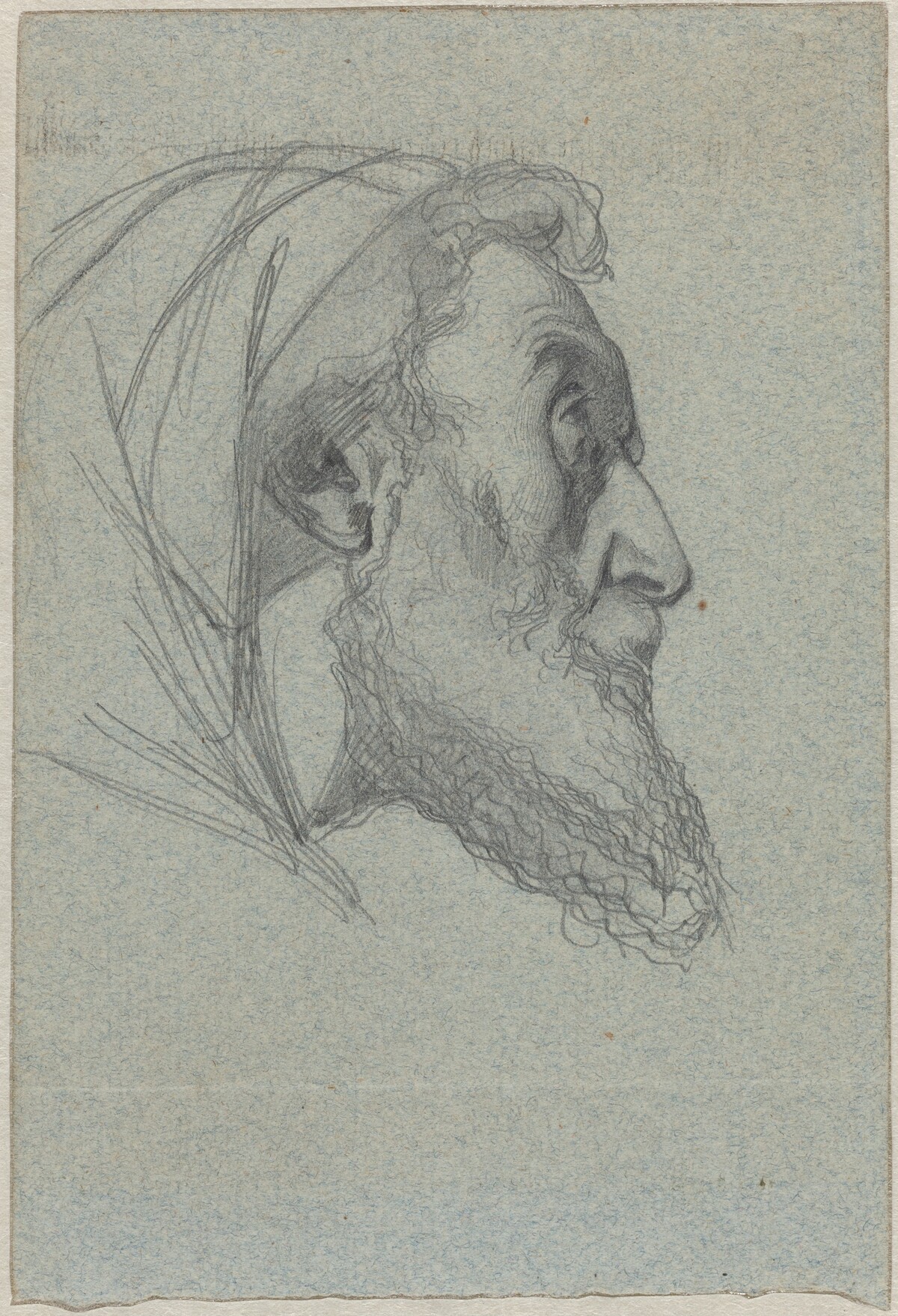 Bearded Man in Profile (recto) / Woman Looking Up (verso) by Alexandre Bida