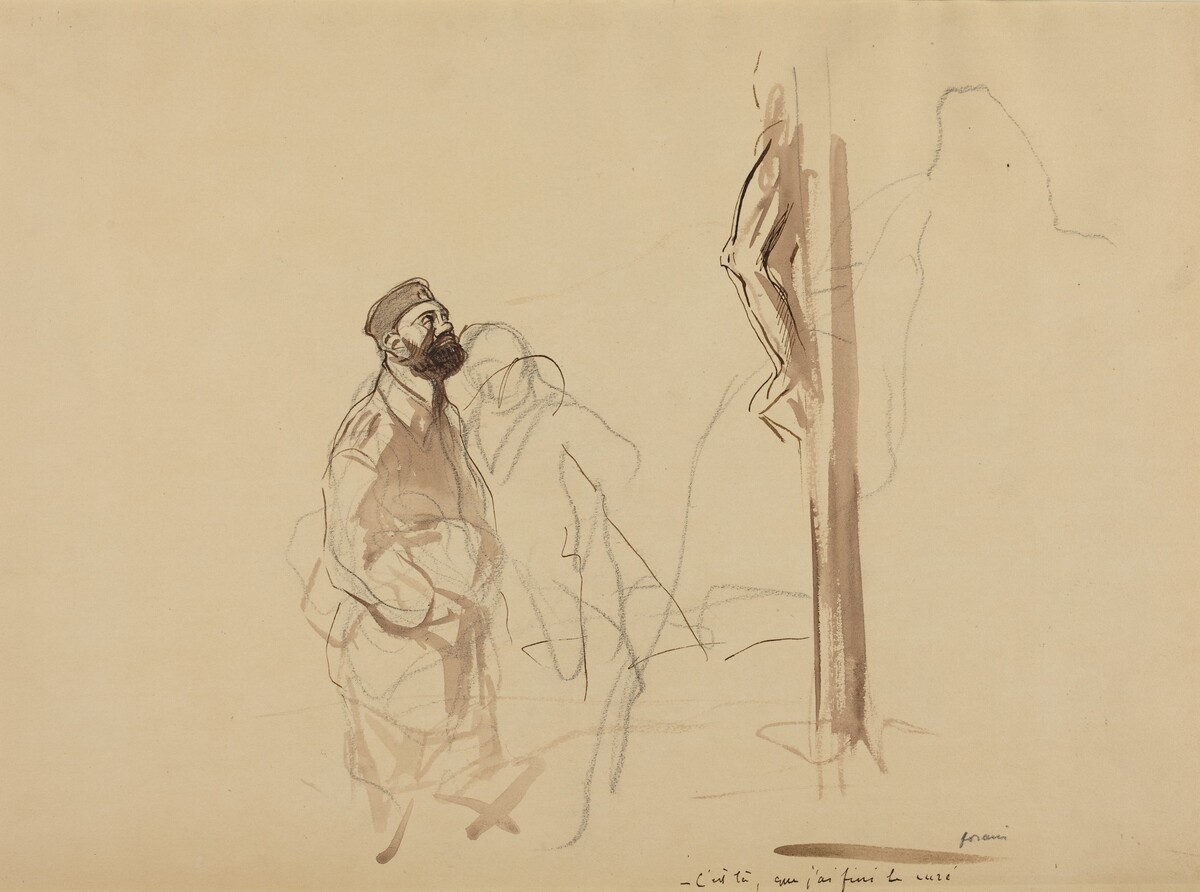 C'est la, que j'ai fini le cure by Jean-Louis Forain