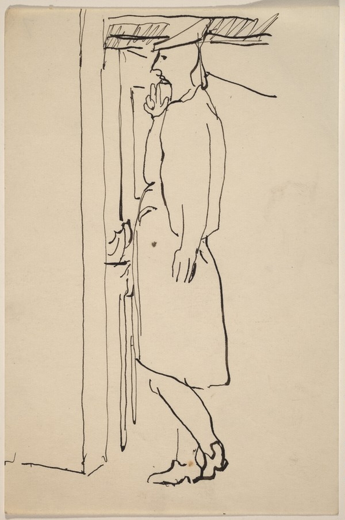 Woman with Hat Standing in an Interior, Turned to the Left by Mark Rothko