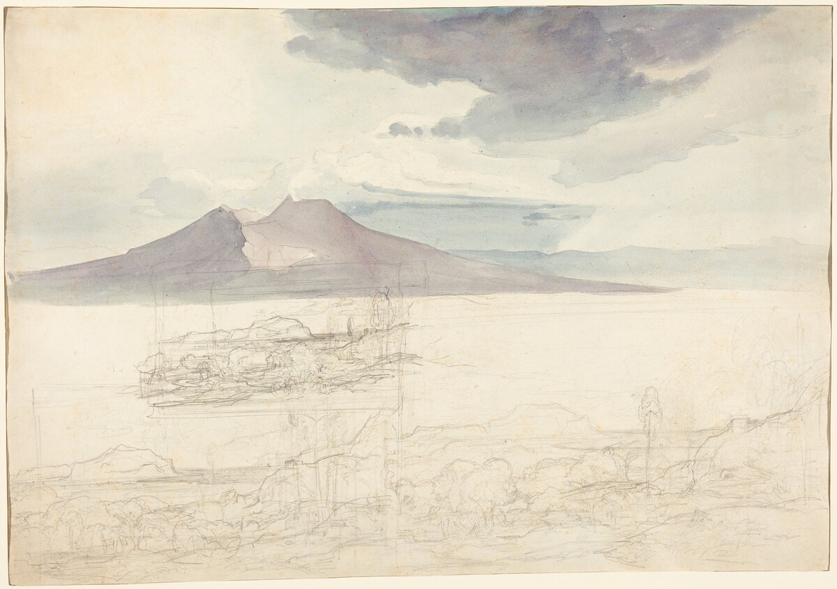 Panoramic Views of Vesuvius and Monte Pellegrino by Carl Rottmann