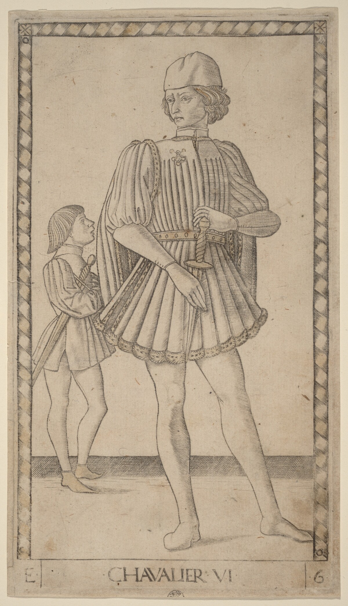Chavalier (Knight) by Master of the E-Series Tarocchi