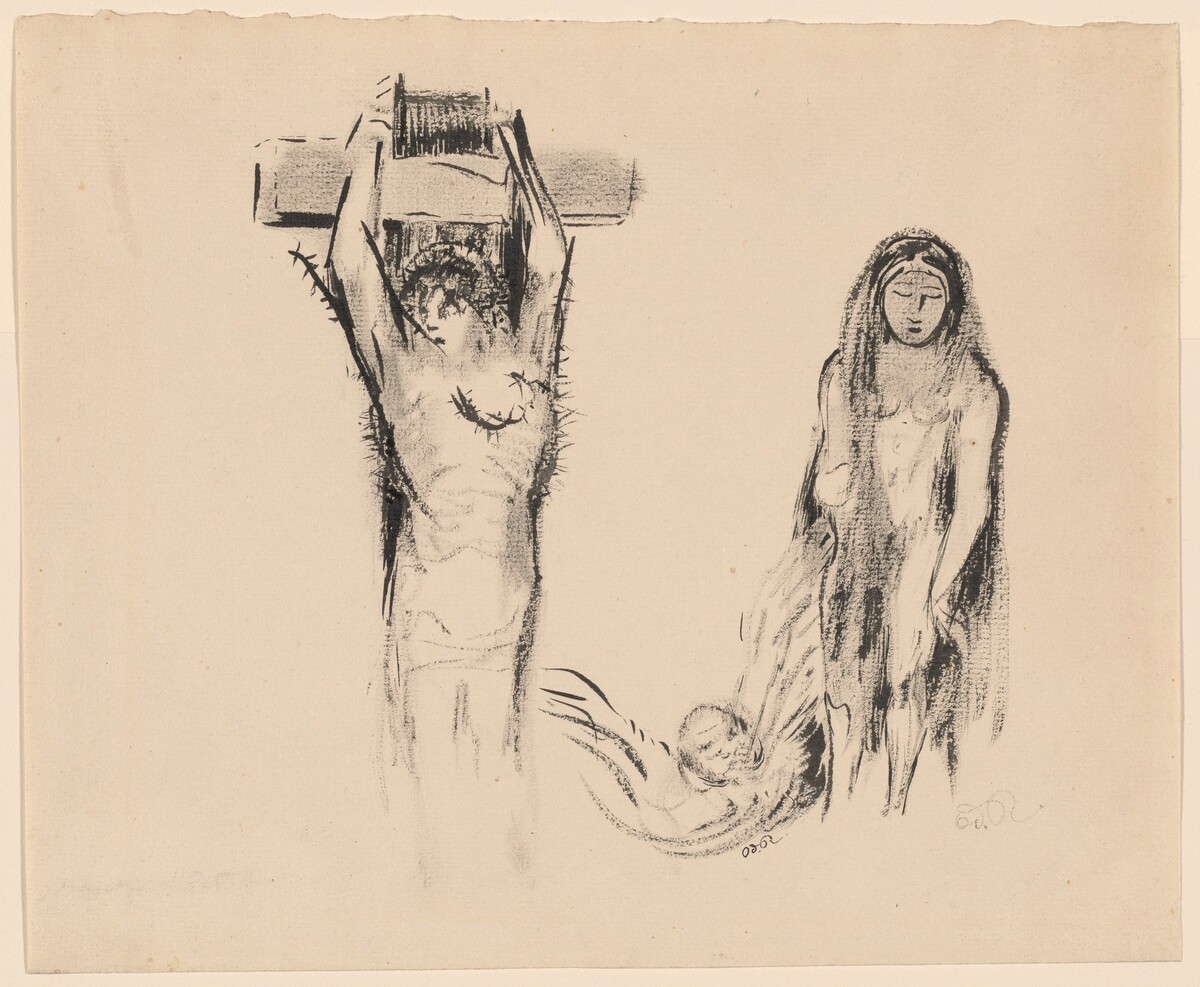 Saint Anthony and the Two Temptresses (Saint Antoine et deux Tentatrices) by Odilon Redon
