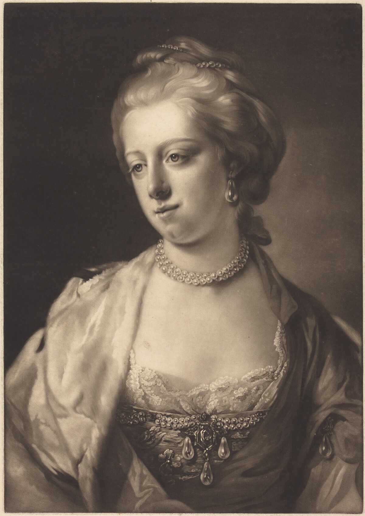 Princess Caroline Matilda, Queen of Denmark by James Watson after Francis Cotes