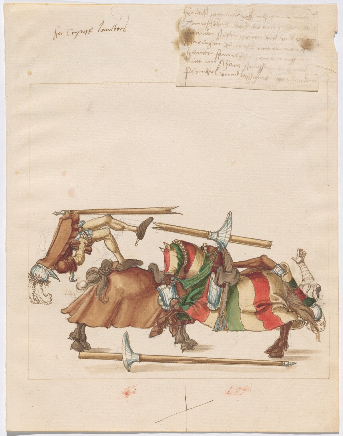 Mock Joust of War with Fixed Shields by German 16th Century