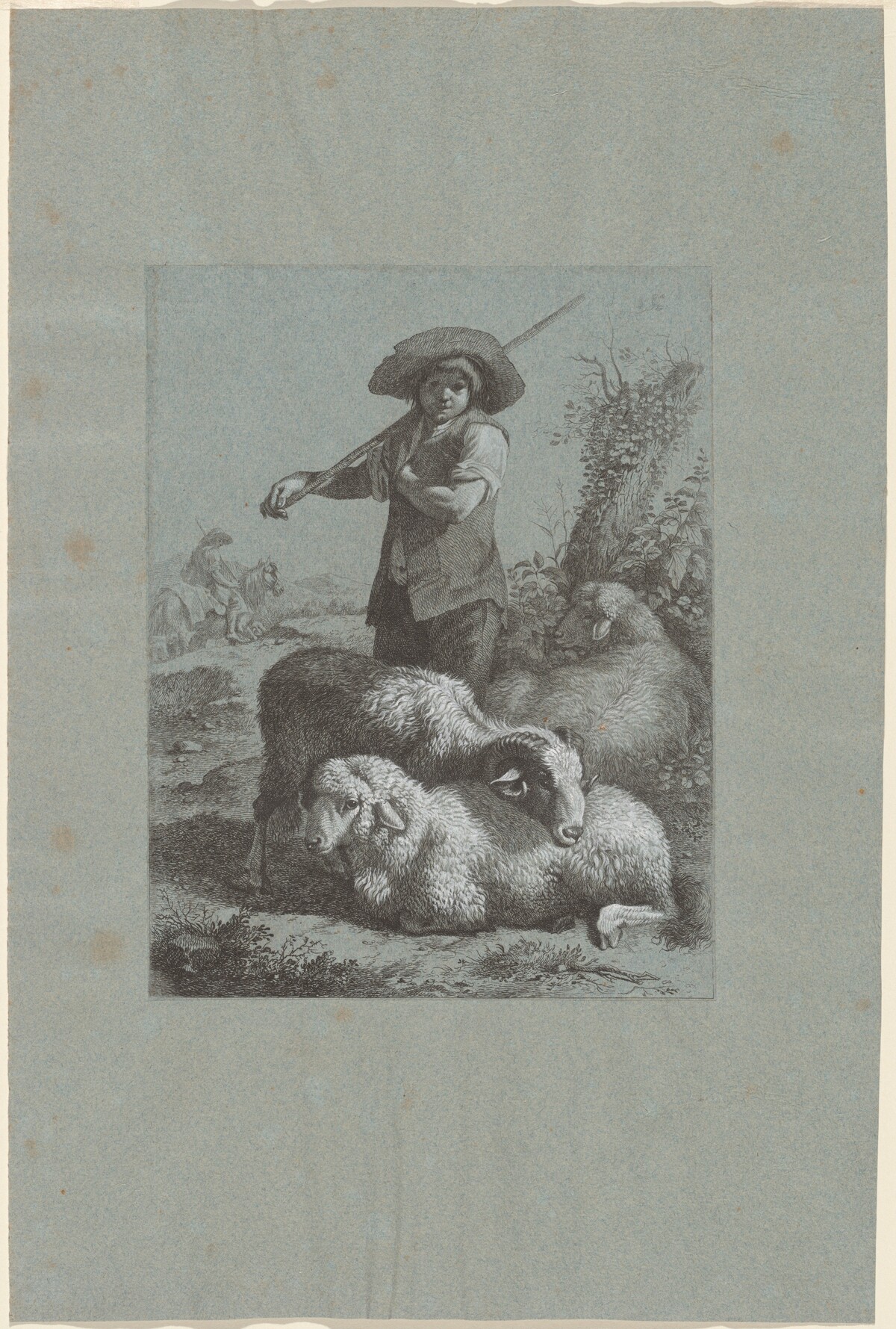 Shepherd Boy with Sheep by Francesco Londonio