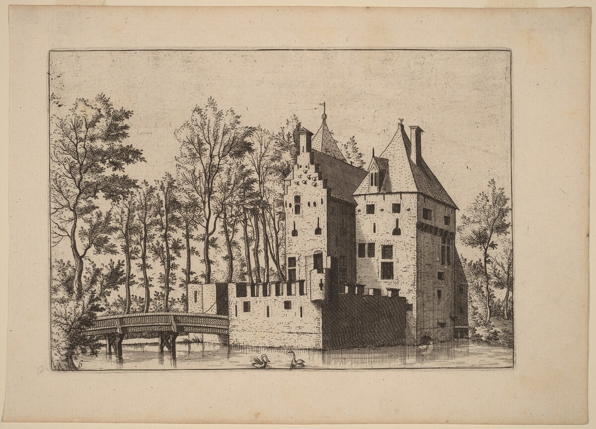 Castle with Lift-Bridge by Johannes and Lucas van Doetechum after Master of the Small Landscapes