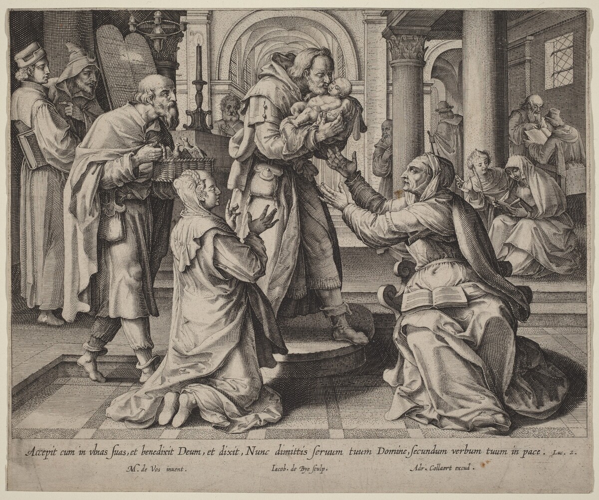 Presentation in the Temple by Jacques de Bie after Maarten de Vos